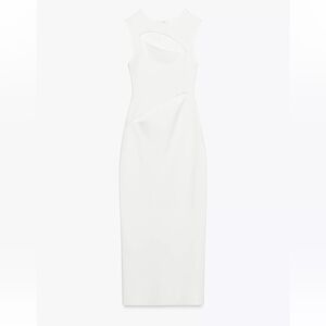 Zara Cut Out Stretch Midi Dress — US S